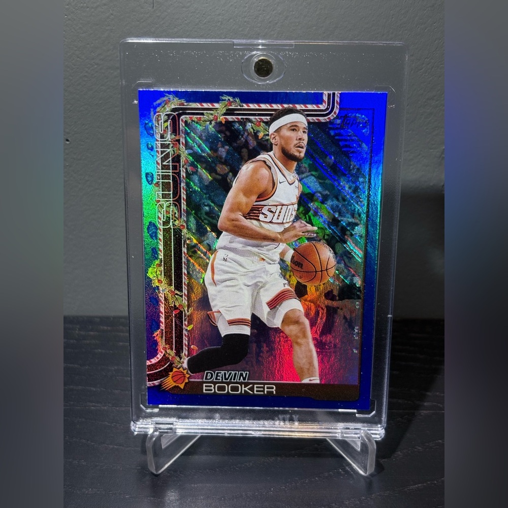 H124 Devin Booker 2025-26 Topps Holiday - Blue Metallic Glitter Holiday